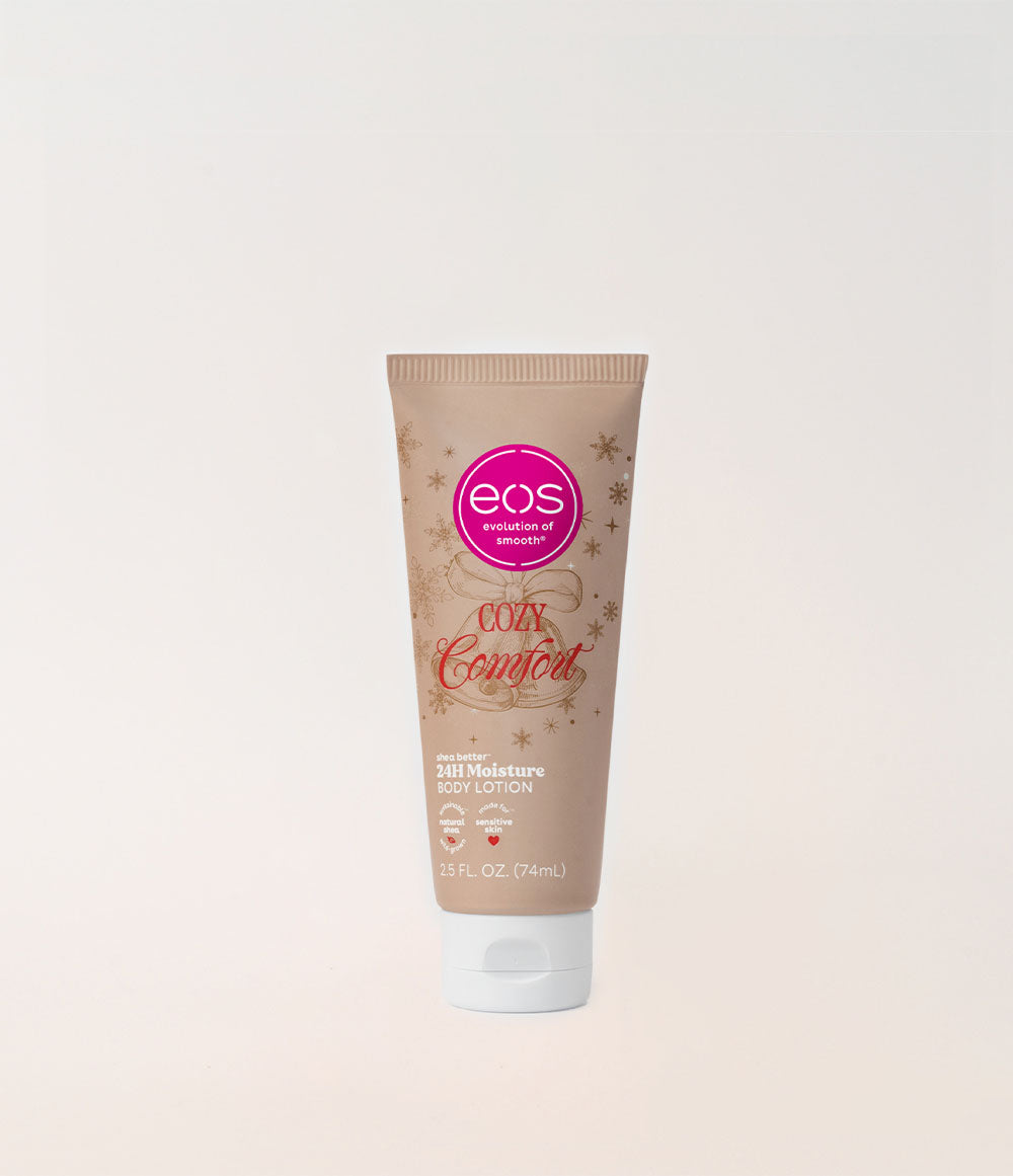 EOS Cozy Comfort travel body lotion tube