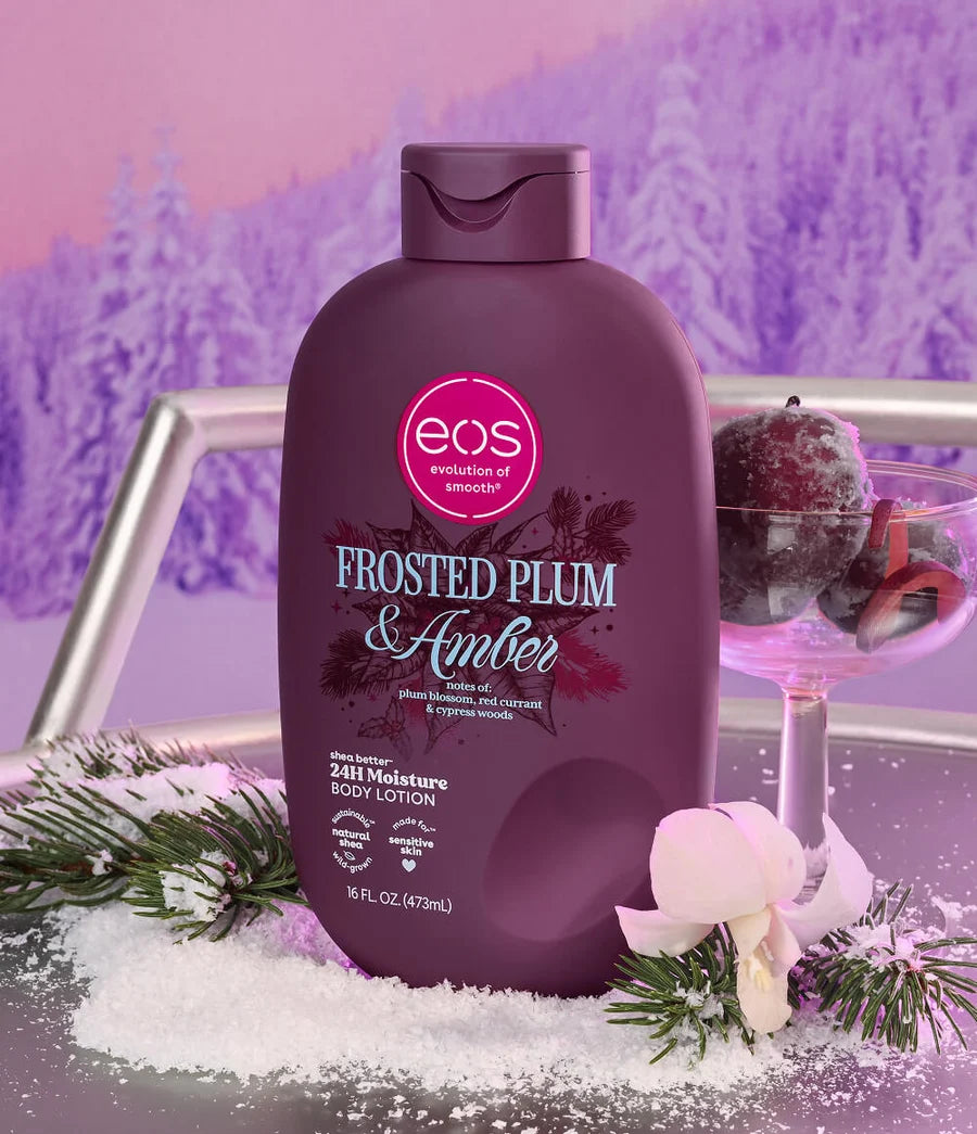 EOS Frosted Plum & Amber Body Lotion – Holiday Limited Edition